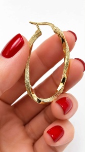 Cercei aur galben 14 K colectie ITALIA model CREOLI - Img 3