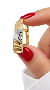 Cercei aur galben 14 K colectie ITALIA model FATETAT - Img 3