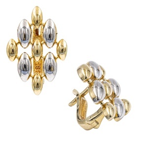 Cercei aur galben 14 K colectie ITALIA model GEOMETRIC - Img 2