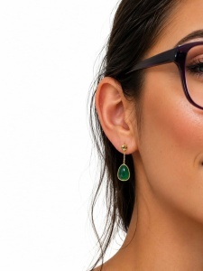 Cercei aur galben 14 K colectie ITALIA model GREEN