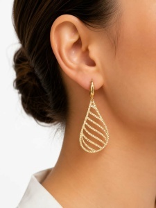 Cercei aur galben 14 K colectie ITALIA model LACRIMA