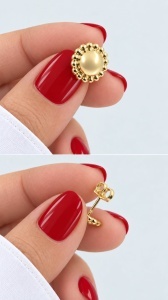 Cercei aur galben 14 K colectie ITALIA model ROTUND - Img 2
