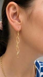 Cercei aur galben 14 K colectie ITALIA model SPIRALA - Img 3