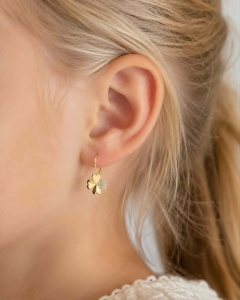Cercei aur galben 14 K colectie ITALIA model TRIFOI