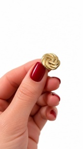 Cercei aur galben 14 K colectie ITALIA model TURBAN - Img 3