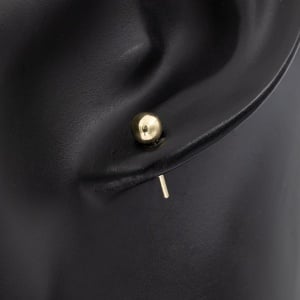Cercei aur galben 14 K model BILUTA 0.4 cm - Img 2