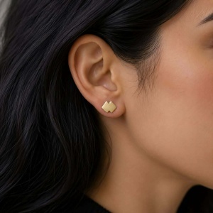 Cercei aur galben 14 K model GEOMETRIC