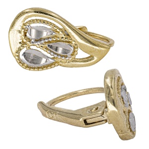 Cercei aur galben 14 K model LACRIMA - Img 2