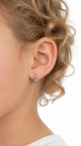 Cercei nou nascuti aur galben 14 K model TORTITA - BLUE