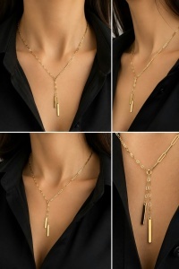 Colier aur galben 14 K colectie ITALIA model BAGHETA - Img 3