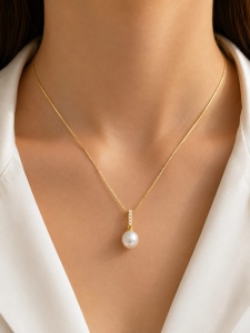 Colier aur galben 14 K colectie ITALIA model PERLA