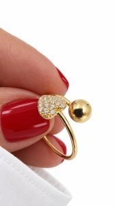 Inel aur galben 14 K colectie noua model BILUTA SI INIMA - Img 2