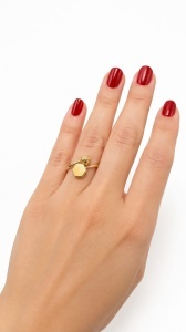 Inel aur galben 14 K model BILUTA FATETATA - Img 3