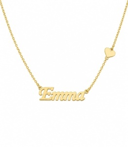 Lant cu pandantiv aur galben 14 K model NUME - EMMA - Img 2