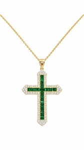 Pandantiv aur galben 14 K colectie noua ITALIA model CRUCE - Img 2