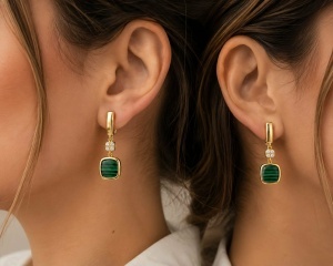 Set aur galben 14 K colectie ITALIA model PATRAT - Img 5