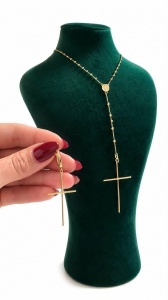 Set aur galben 14 K model CRUCE