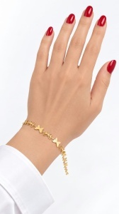 Bijuterii aur galben 14 K bratara colectie noua ITALIA model FLUTURASI