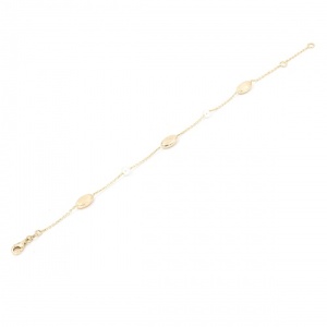 Bijuterii aur galben 14 K bratara mobila colectie noua ITALIA model OVAL SI PERLA - Img 2