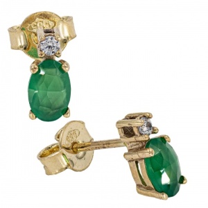 Bijuterii aur galben 14 K cercei colectie noua ITALIA model OVAL - Img 2