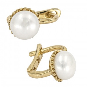 Bijuterii aur galben 14 K cercei colectie noua ITALIA model PERLA - Img 3
