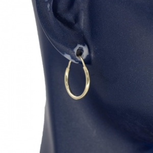 Bijuterii aur galben 14 K cercei colectie noua ITALIA model TORTITA 1.5 cm - Img 2