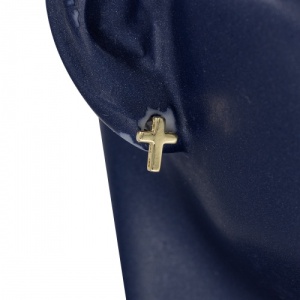 Bijuterii aur galben 14 K cercei colectie noua model CRUCE - Img 3