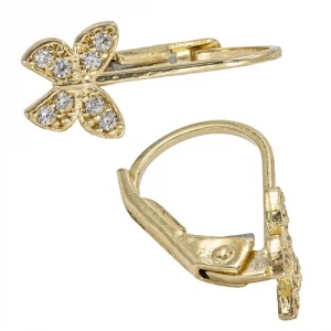 Bijuterii aur galben 14 K cercei colectie noua model FLUTURAS - Img 3