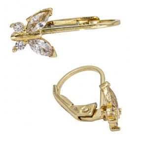 Bijuterii aur galben 14 K cercei colectie noua model FLUTURE - Img 2