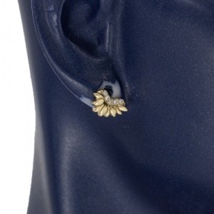 Bijuterii aur galben 14 K cercei colectie noua model GEOMETRIC - Img 3