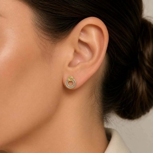Bijuterii aur galben 14 K cercei colectie noua model GEOMETRIC