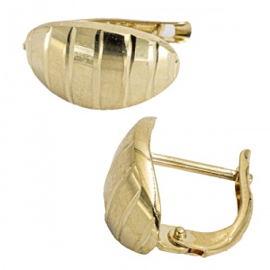 Bijuterii aur galben 14 K cercei colectie noua model OVAL - Img 2