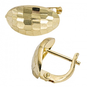 Bijuterii aur galben 14 K cercei colectie noua model OVAL - Img 2