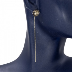Bijuterii aur galben 14 K cercei colectie noua model POMUL VIETII - BLACK - Img 2