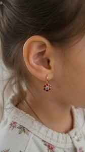 Bijuterii aur galben 14 K cercei copii colectie noua model FLORICICA