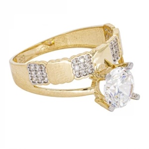 Bijuterii aur galben 14 K inel colectie noua model GEOMETRIC - Img 4