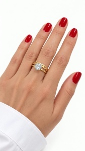 Bijuterii aur galben 14 K inel colectie noua model INFINITY - Img 2