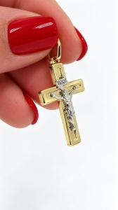 Bijuterii aur galben 14 K pandantiv colectie noua ITALIA model CRUCE