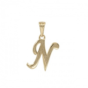 Bijuterii aur galben 14 K pandantiv colectie noua model LITERA N