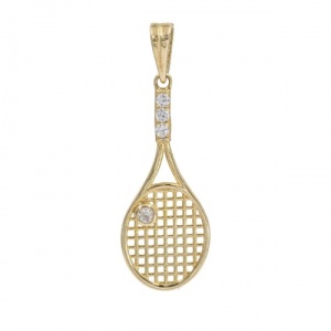 Bijuterii aur galben 14 K pandantiv colectie noua model RACHETA DE TENIS