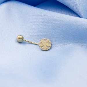 Bijuterii aur galben cercel pentru buric colectie noua model FLOARE - Img 2