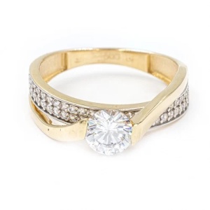 Bijuterii aur galben inel colectie noua model SOLITAIRE R 16 - Img 3