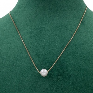 Bijuterii aur roz 14 K Colier colectie noua ITALIA model PERLA - Img 2
