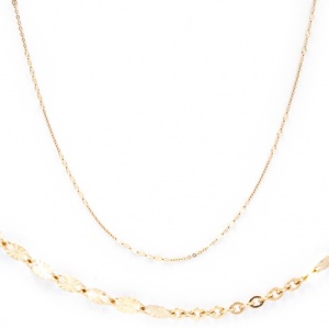 Bijuterii aur roz 14 K lant colectie noua 55 cm - Img 2