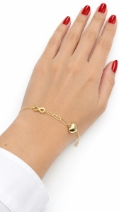 Bratara aur galben 14 K colectie ITALIA model INIMA SI INFINITY