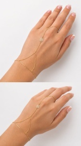 Bratara cu inel aur galben 14 K model FLOARE - Img 2