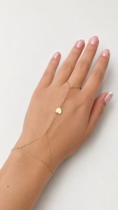 Bratara cu inel aur galben 14 K model INIMA