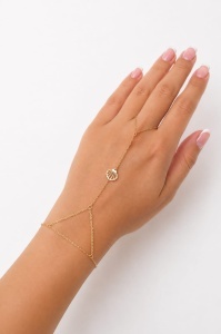 Bratara cu inel aur galben 14 K model SCOICA