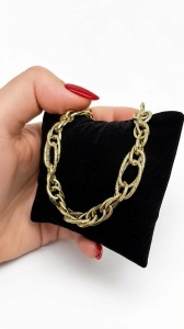 Bratara din aur galben 14 K colectie noua ITALIA model OVAL - Img 2