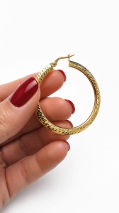 Cercei aur galben 14 K colectie ITALIA model CREOLI - Img 2
